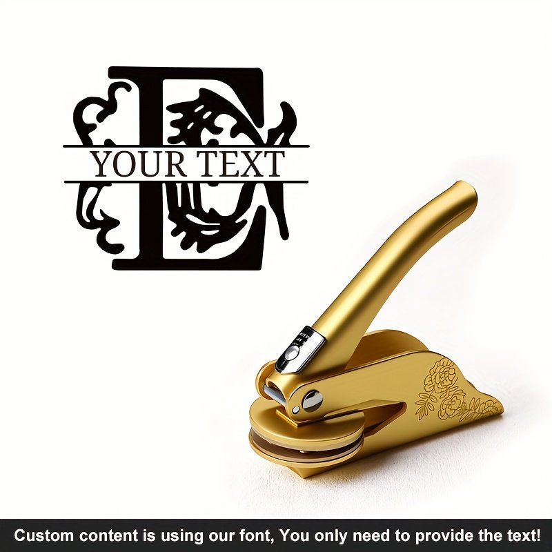 1pc Custom Pattern Embossed Stamp, Floral Letter Series in Black/Golden/Rose Golden Trio - Portable Embossing Tool for Party Invitations/Tissue Paper/Envelopes/Cards/Anniversary/Birthday/Holiday Gifts - ZMXL2 - Image 41