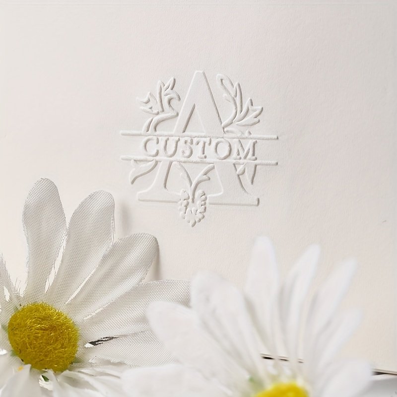 1pc Custom Pattern Embossed Stamp, Floral Letter Series in Black/Golden/Rose Golden Trio - Portable Embossing Tool for Party Invitations/Tissue Paper/Envelopes/Cards/Anniversary/Birthday/Holiday Gifts - ZMXL2 - Image 14