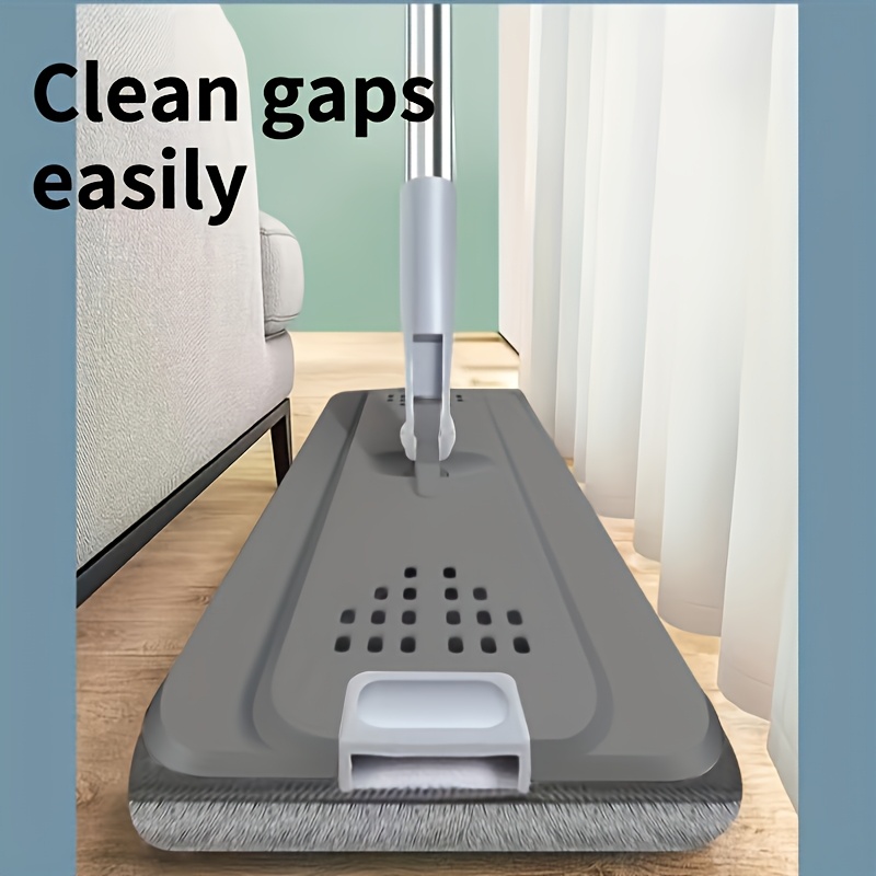 1set Easy Wring Mop and Bucket Set, Multi-Functional Dusting Mop with Washable Microfiber Cloth, Wet/Dry Use, Ideal for Tile, Marble, Hardwood Floors, Self-Cleaning Bucket, Perfect Household Cleaning Supplies and Tools, Perfect Gift for Mom - Plastic Material