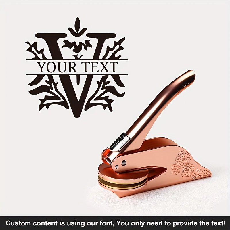 1pc Custom Pattern Embossed Stamp, Floral Letter Series in Black/Golden/Rose Golden Trio - Portable Embossing Tool for Party Invitations/Tissue Paper/Envelopes/Cards/Anniversary/Birthday/Holiday Gifts - ZMXL2 - Image 76