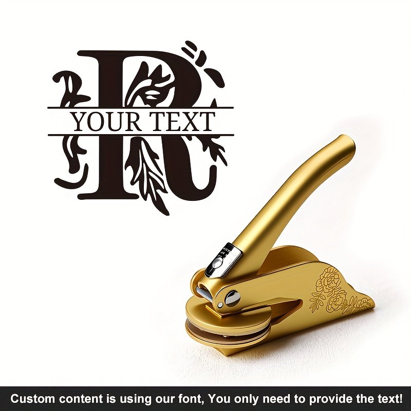 1pc Custom Pattern Embossed Stamp, Floral Letter Series in Black/Golden/Rose Golden Trio - Portable Embossing Tool for Party Invitations/Tissue Paper/Envelopes/Cards/Anniversary/Birthday/Holiday Gifts - ZMXL2 - Image 53