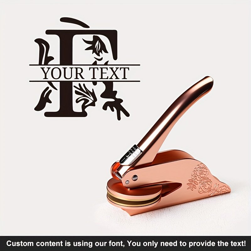 1pc Custom Pattern Embossed Stamp, Floral Letter Series in Black/Golden/Rose Golden Trio - Portable Embossing Tool for Party Invitations/Tissue Paper/Envelopes/Cards/Anniversary/Birthday/Holiday Gifts - ZMXL2 - Image 85