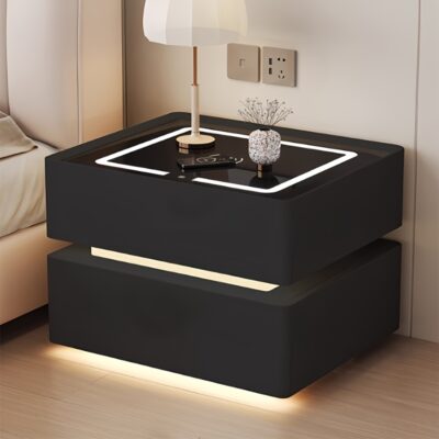 All Solid Wood Multifunctional Intelligent Bedside Table Stockpile Timber