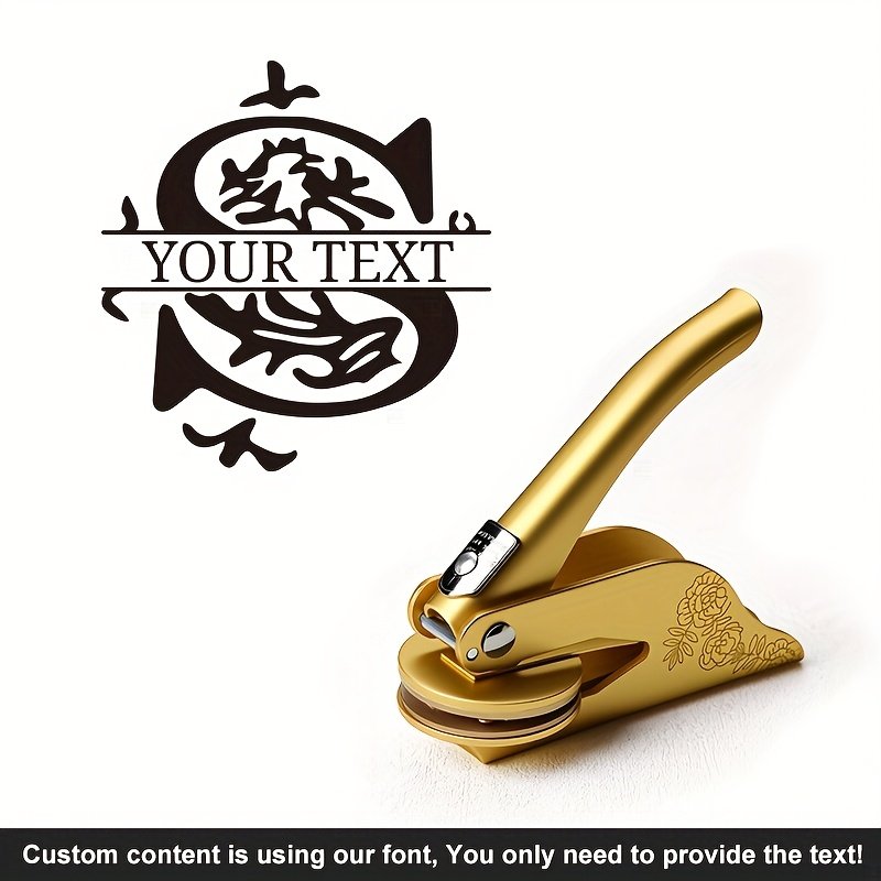 1pc Custom Pattern Embossed Stamp, Floral Letter Series in Black/Golden/Rose Golden Trio - Portable Embossing Tool for Party Invitations/Tissue Paper/Envelopes/Cards/Anniversary/Birthday/Holiday Gifts - ZMXL2 - Image 55