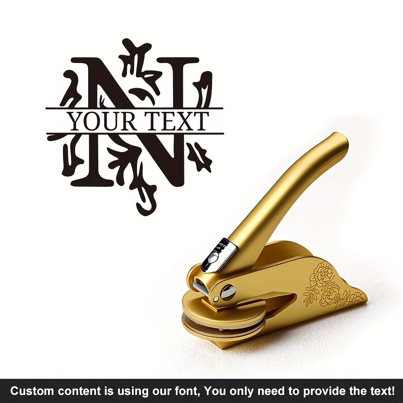 1pc Custom Pattern Embossed Stamp, Floral Letter Series in Black/Golden/Rose Golden Trio - Portable Embossing Tool for Party Invitations/Tissue Paper/Envelopes/Cards/Anniversary/Birthday/Holiday Gifts - ZMXL2 - Image 49