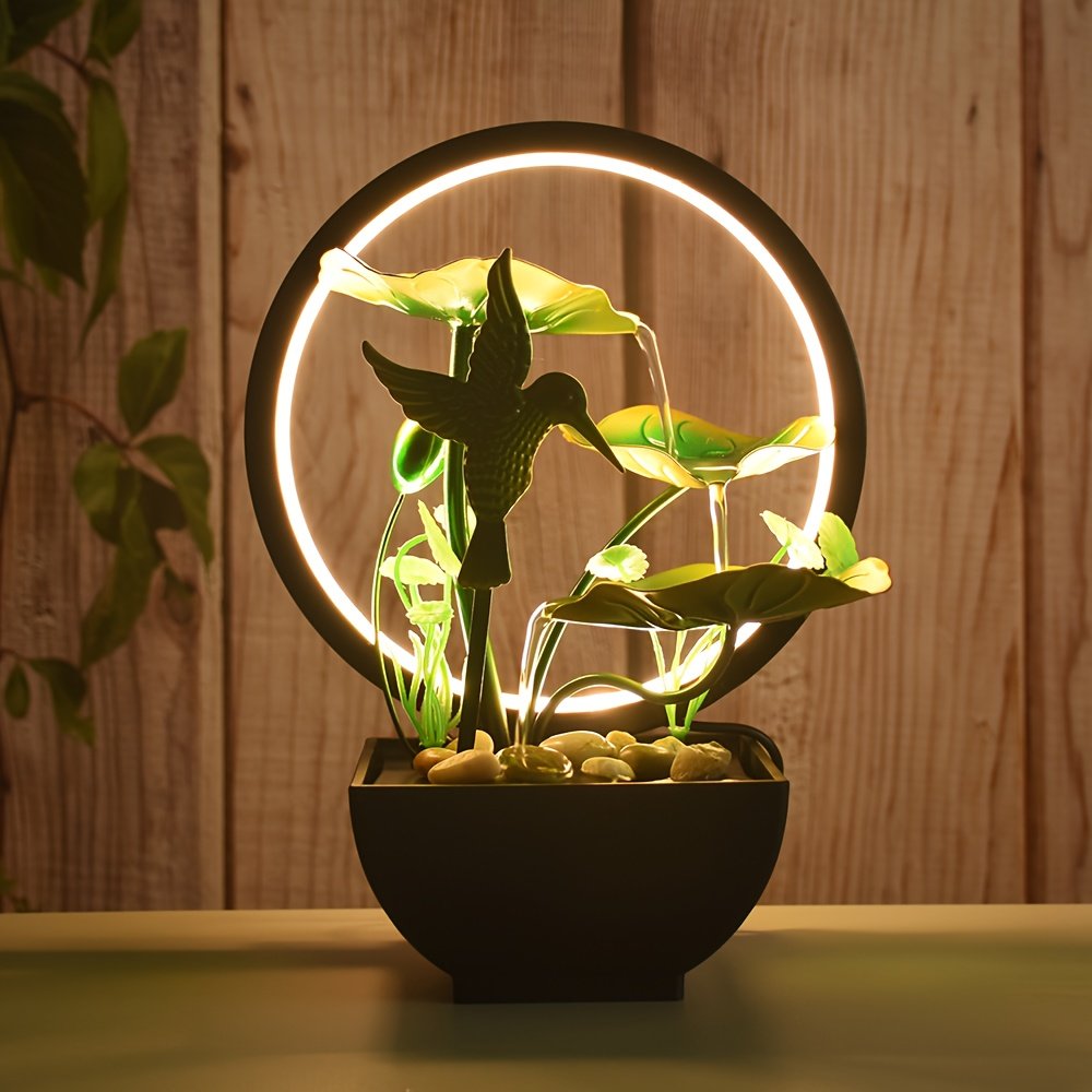 1pc USB Powered Home And Office Decorative Desktop Fountain, Portable Desktop Waterfall Kit for Soothing And Relaxing, Zen Meditation Indoor Fountain with Natural Rocks, Room Decoration, Christmas Decoration, Christmas Gift, Spring Summer Decorations - Image 4