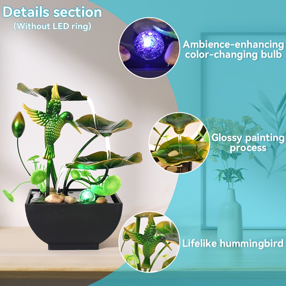 1pc USB Powered Home And Office Decorative Desktop Fountain, Portable Desktop Waterfall Kit for Soothing And Relaxing, Zen Meditation Indoor Fountain with Natural Rocks, Room Decoration, Christmas Decoration, Christmas Gift, Spring Summer Decorations - Image 2