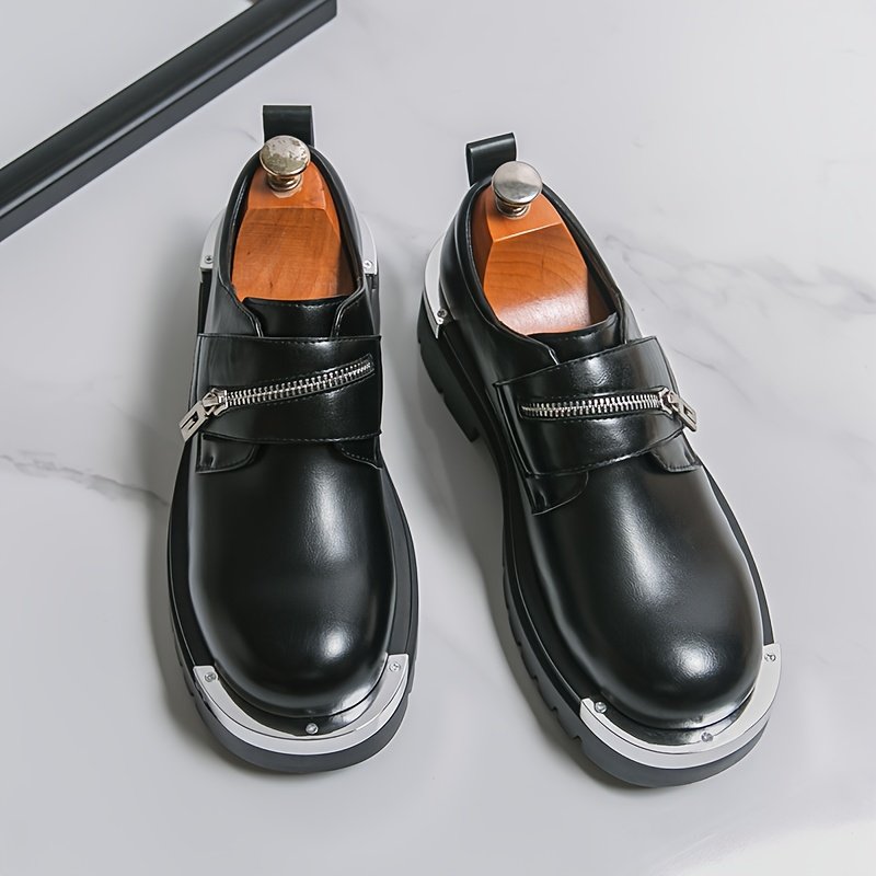 Men'S Versatile Business Casual Shoes, Korean Style, Height-Increasing Thick-Soled Formal Shoes for Work And Outings.