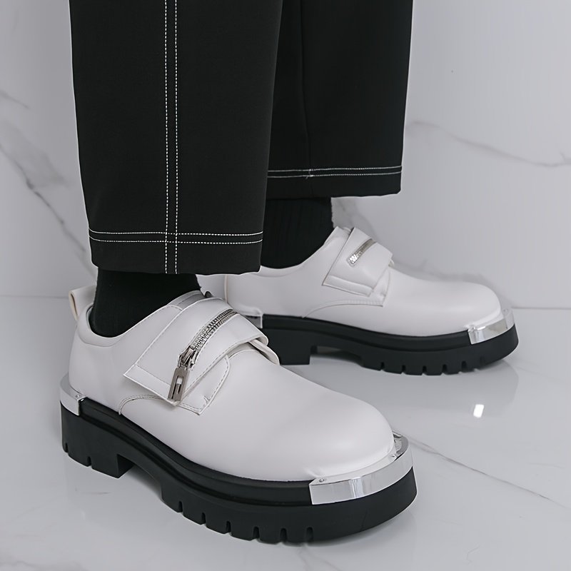 Men'S Versatile Business Casual Shoes, Korean Style, Height-Increasing Thick-Soled Formal Shoes for Work And Outings.