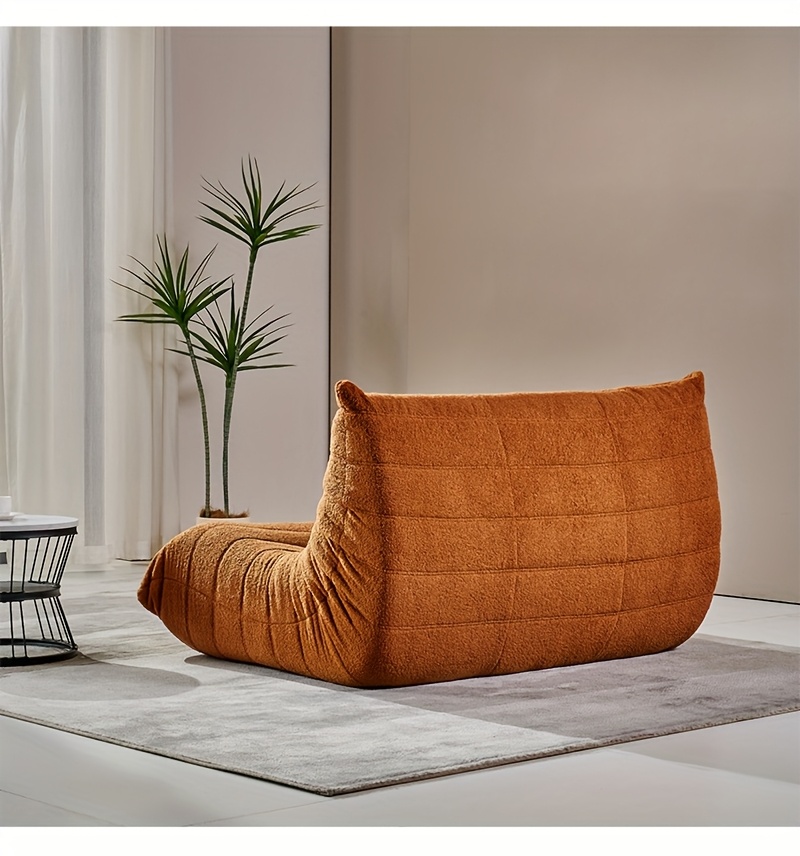 [Double Sofa Chair] Large Double Sofa, Couple's Bean Bag Chair, Teddy Velvet, No Assembly Required | Adult Bean Bag Chair, Compression Sofa, Sofa for Two, Armless Lounge Chair, Suitable for Multiple Room Types, Creative Fireplace Chair