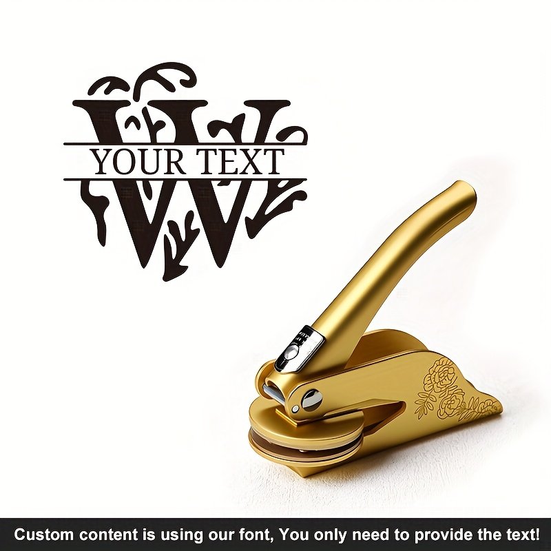 1pc Custom Pattern Embossed Stamp, Floral Letter Series in Black/Golden/Rose Golden Trio - Portable Embossing Tool for Party Invitations/Tissue Paper/Envelopes/Cards/Anniversary/Birthday/Holiday Gifts - ZMXL2 - Image 64