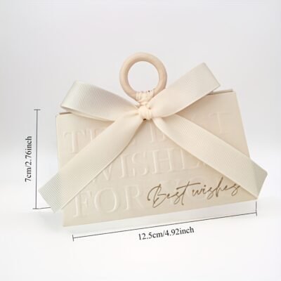 40pcs Elegant Beige Lipstick-Shaped Gift Boxes with Handles – Foldable Paper Candy & Chocolate Packaging for Valentine’S Day, Weddings, Birthdays, Mother’S Day – Party Favors & Decorations, Wedding Favor Boxes, Decorative Gift Boxes, Ribbed Texture Design