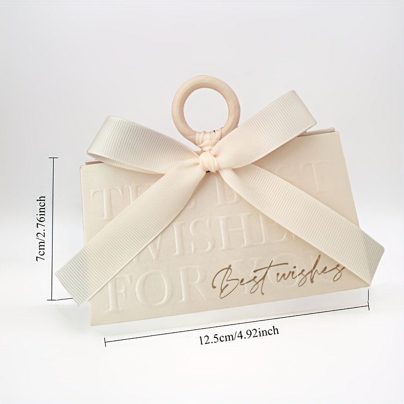 40pcs Elegant Beige Lipstick-Shaped Gift Boxes with Handles - Foldable Paper Candy & Chocolate Packaging for Valentine'S Day, Weddings, Birthdays, Mother'S Day - Party Favors & Decorations, Wedding Favor Boxes, Decorative Gift Boxes, Ribbed Texture Design