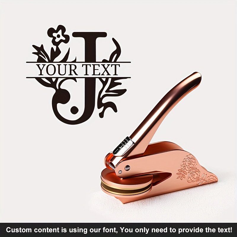 1pc Custom Pattern Embossed Stamp, Floral Letter Series in Black/Golden/Rose Golden Trio - Portable Embossing Tool for Party Invitations/Tissue Paper/Envelopes/Cards/Anniversary/Birthday/Holiday Gifts - ZMXL2 - Image 54