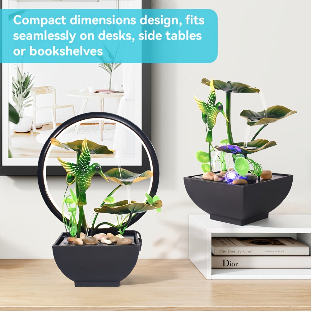 1pc USB Powered Home And Office Decorative Desktop Fountain, Portable Desktop Waterfall Kit for Soothing And Relaxing, Zen Meditation Indoor Fountain with Natural Rocks, Room Decoration, Christmas Decoration, Christmas Gift, Spring Summer Decorations - Image 9