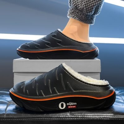 Men’s & Women’s Heavy-Duty Plush Winter Slippers with High Quality Sole & Thick Tread – All-Terrain Indoor/Outdoor House, Anti-Skid -like Design for Snow, Ice, – Unisex Warm Booties