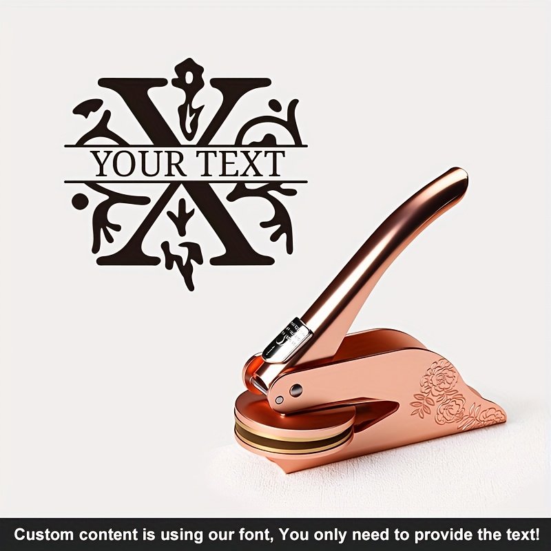 1pc Custom Pattern Embossed Stamp, Floral Letter Series in Black/Golden/Rose Golden Trio - Portable Embossing Tool for Party Invitations/Tissue Paper/Envelopes/Cards/Anniversary/Birthday/Holiday Gifts - ZMXL2 - Image 80