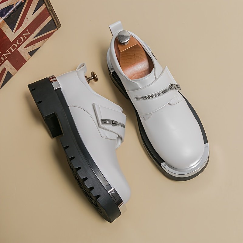 Men'S Versatile Business Casual Shoes, Korean Style, Height-Increasing Thick-Soled Formal Shoes for Work And Outings.