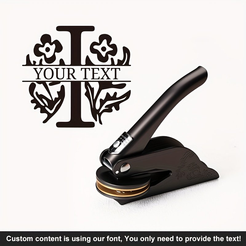 1pc Custom Pattern Embossed Stamp, Floral Letter Series in Black/Golden/Rose Golden Trio - Portable Embossing Tool for Party Invitations/Tissue Paper/Envelopes/Cards/Anniversary/Birthday/Holiday Gifts - ZMXL2 - Image 19