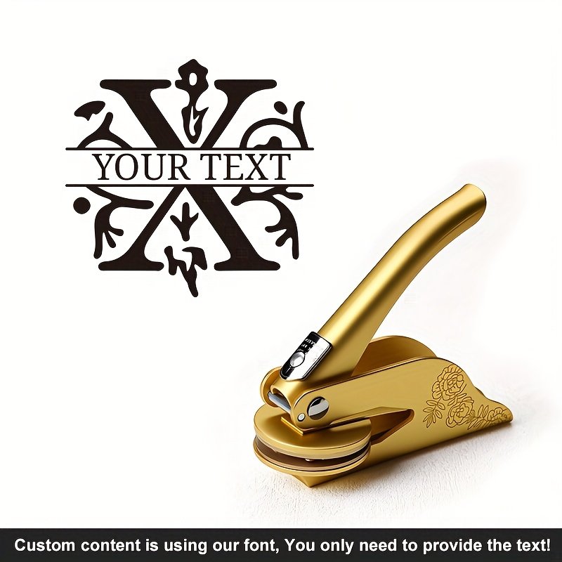 1pc Custom Pattern Embossed Stamp, Floral Letter Series in Black/Golden/Rose Golden Trio - Portable Embossing Tool for Party Invitations/Tissue Paper/Envelopes/Cards/Anniversary/Birthday/Holiday Gifts - ZMXL2 - Image 65