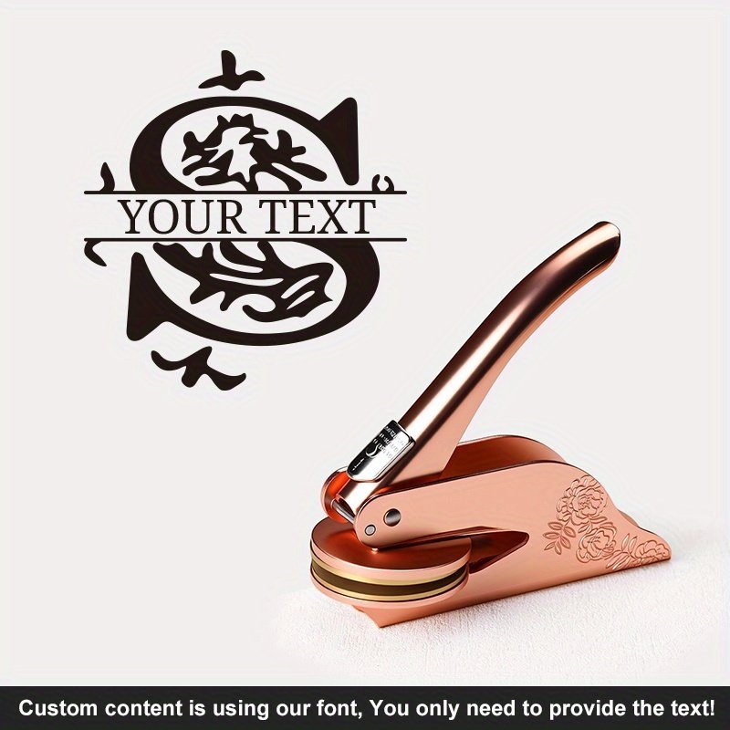 1pc Custom Pattern Embossed Stamp, Floral Letter Series in Black/Golden/Rose Golden Trio - Portable Embossing Tool for Party Invitations/Tissue Paper/Envelopes/Cards/Anniversary/Birthday/Holiday Gifts - ZMXL2 - Image 69