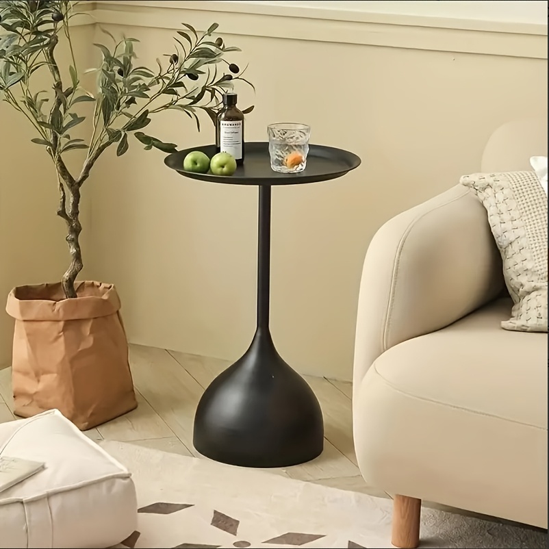 [Contemporary Round Coffee Table] Chic Modern Round Coffee Table with Metal Frame - Perfect for Living Room, Balcony & Corner Spaces, Coffee Table for Living Room, Contemporary Style
