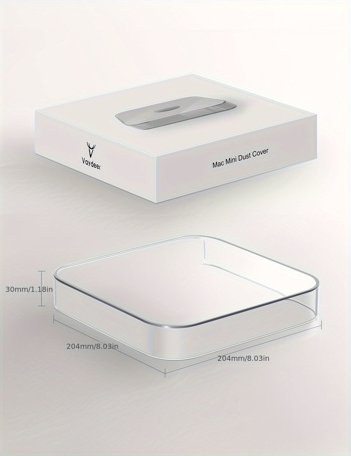 Vaydeer Mac Mini Protective Case Cover - Clear Acrylic HD Dustproof & Scratch-Resistant Shockproof Case for MacBook Air/Pro 13-16 Inch, Compatible with M1/M2, Durable Protection, Sleek Design, Highquality Material