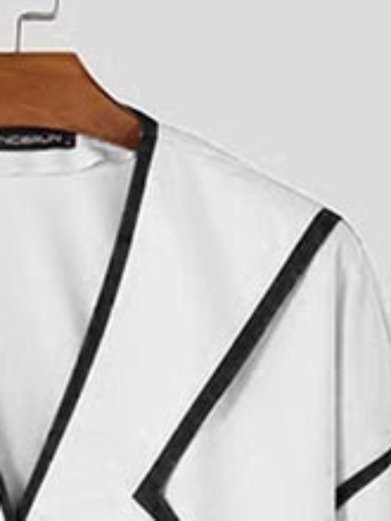 INCERUN Men'S Lightweight Blazer - Loose Fit Jacket with Notched Lapel, Open Front Closure, Non-Stretch Fabric for Formal & Casual Events - Spring/Fall Outerwear in / - Preppy Streetwear Coat, Spring Fashion, Geometric Pattern, Structured Design - Image 3