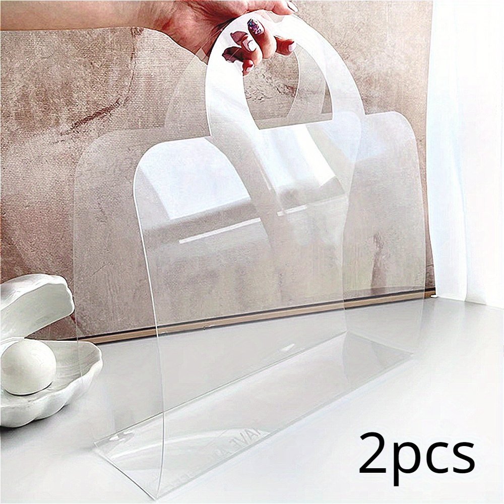 Set of 2, Clear And Simple Flower Packaging Bags with Handles for Weddings, Easy to Carry - Image 4