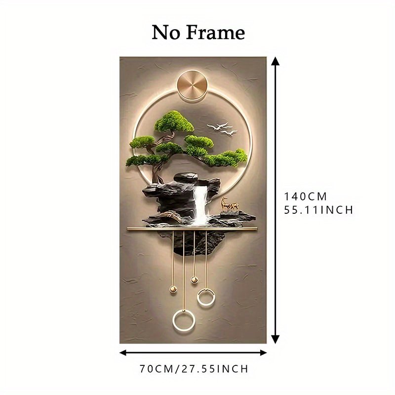 2D Flat, 1pc Extra Large Modern Minimalist Canvas Wall Art - Framed-like design with Pendant Accents, Beige/Gray/Black/White/Golden Neutral Palette - Living Room, Bedroom, Dining Room Decor - Flat Canvas Print for Housewarming Gift, Canvas Wall Art Ready to Hang, Indoor Decoration, Serene Artwork, Lighting Effect Artwork, Home Decoration, Contemporary Design, Durable Material, Decorative Artwork, Interior Designers - Image 6