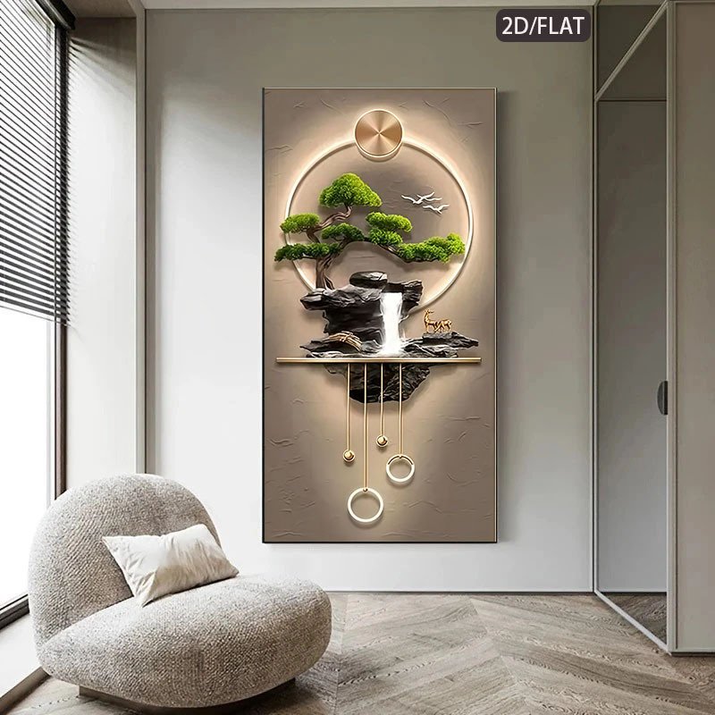 2D Flat, 1pc Extra Large Modern Minimalist Canvas Wall Art - Framed-like design with Pendant Accents, Beige/Gray/Black/White/Golden Neutral Palette - Living Room, Bedroom, Dining Room Decor - Flat Canvas Print for Housewarming Gift, Canvas Wall Art Ready to Hang, Indoor Decoration, Serene Artwork, Lighting Effect Artwork, Home Decoration, Contemporary Design, Durable Material, Decorative Artwork, Interior Designers - Image 4