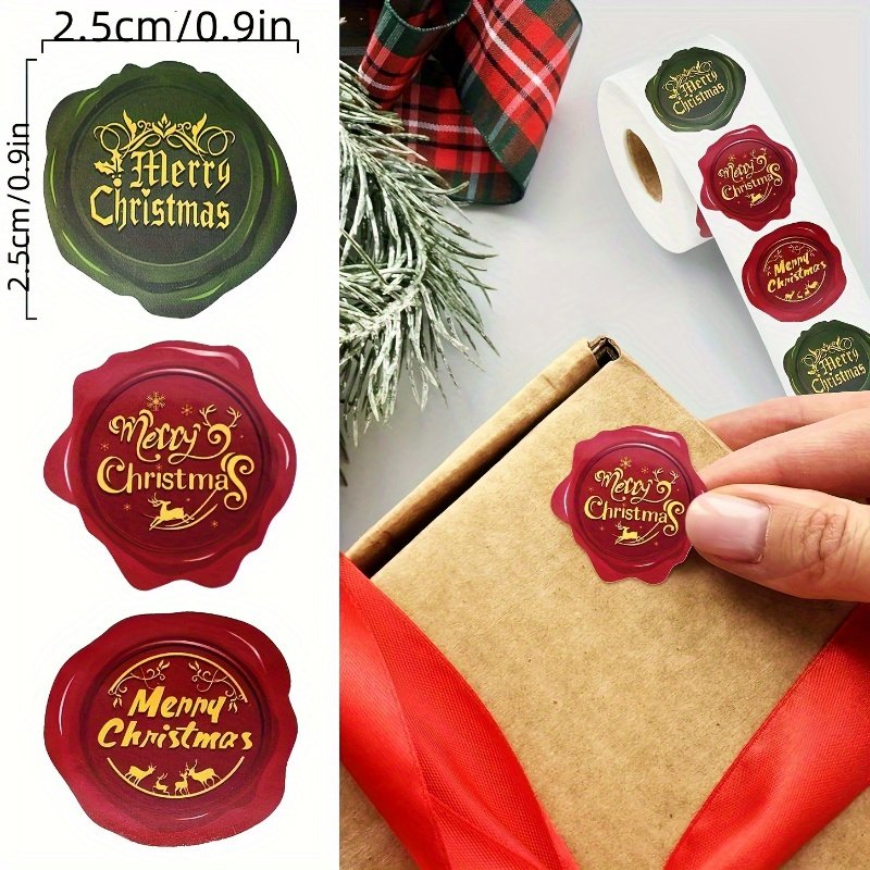 500pcs Christmas Sticker Roll - "Merry Christmas" Labels, Suitable for Greeting Cards, Envelope Seals, Gift Wrapping, and Holiday Decorations, Perfect for Christmas Rolls, Christma Wrapping Paper And Tag, Christma Gift Tag With String, Christma Gift Tag Green, Christma Tag With String, Christmas Gift Tag, Thank You Sticker, Christmas Decoration, Christmas Wrapping Accessories