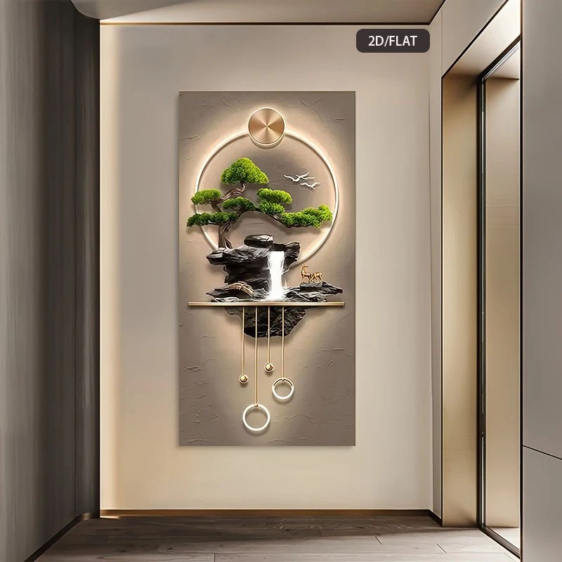 2D Flat, 1pc Extra Large Modern Minimalist Canvas Wall Art - Framed-like design with Pendant Accents, Beige/Gray/Black/White/Golden Neutral Palette - Living Room, Bedroom, Dining Room Decor - Flat Canvas Print for Housewarming Gift, Canvas Wall Art Ready to Hang, Indoor Decoration, Serene Artwork, Lighting Effect Artwork, Home Decoration, Contemporary Design, Durable Material, Decorative Artwork, Interior Designers - Image 2