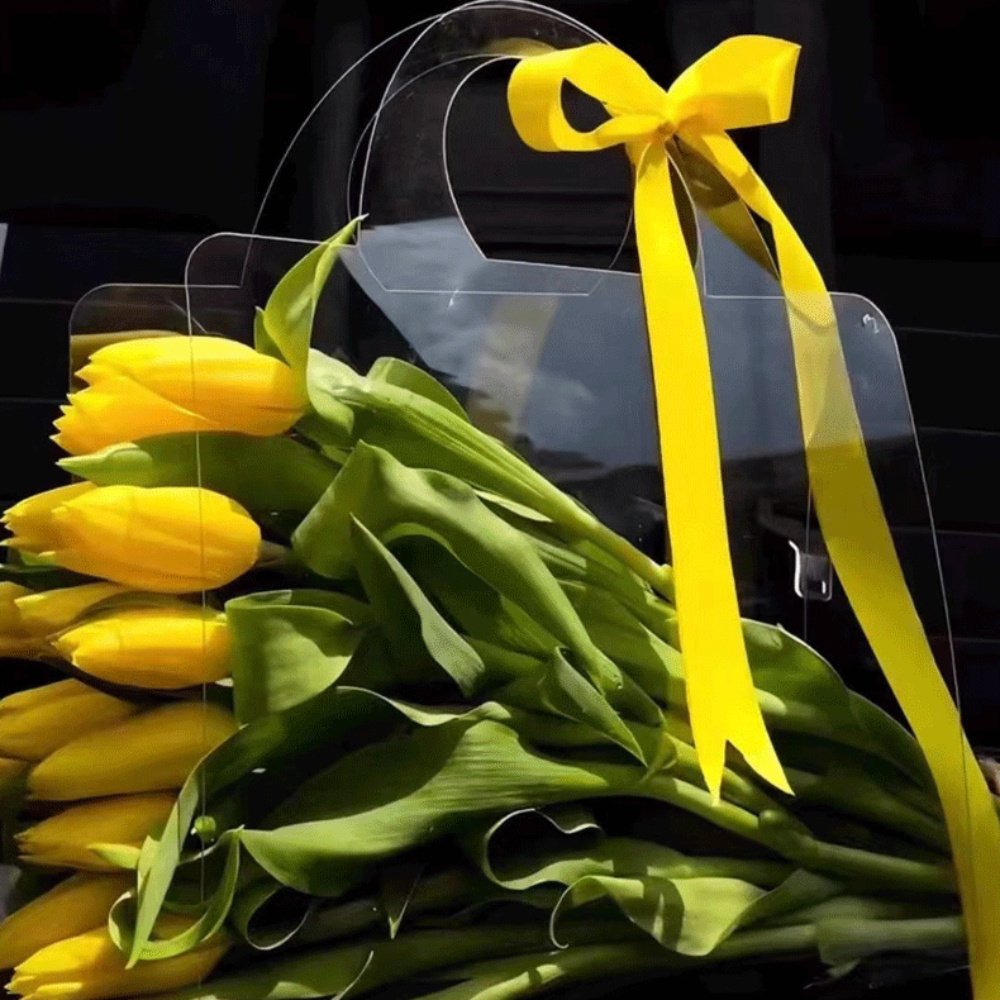 Set of 2, Clear And Simple Flower Packaging Bags with Handles for Weddings, Easy to Carry - Image 7