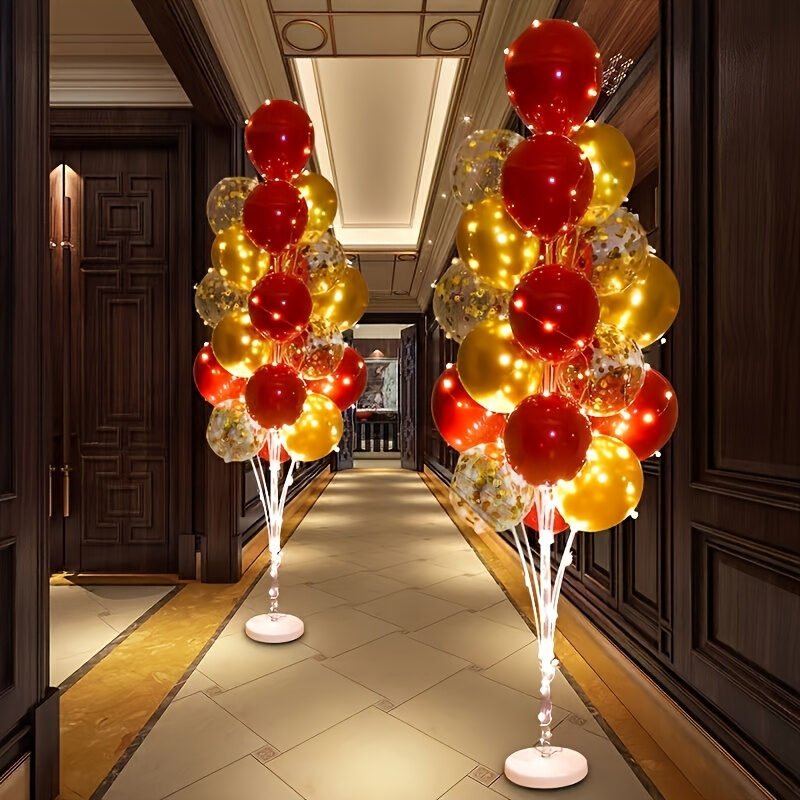 2pcs Festive Balloon Arch Kit with Sturdy PP Stand & Water Base – Easy Assembly, Reusable, Ideal for National Day, Wedding, Graduation Party, Home & Garden Decor, White Balloons, Party Decoration | Elegant Balloon Display | Durable Plastic Stand, Balloon Decorations