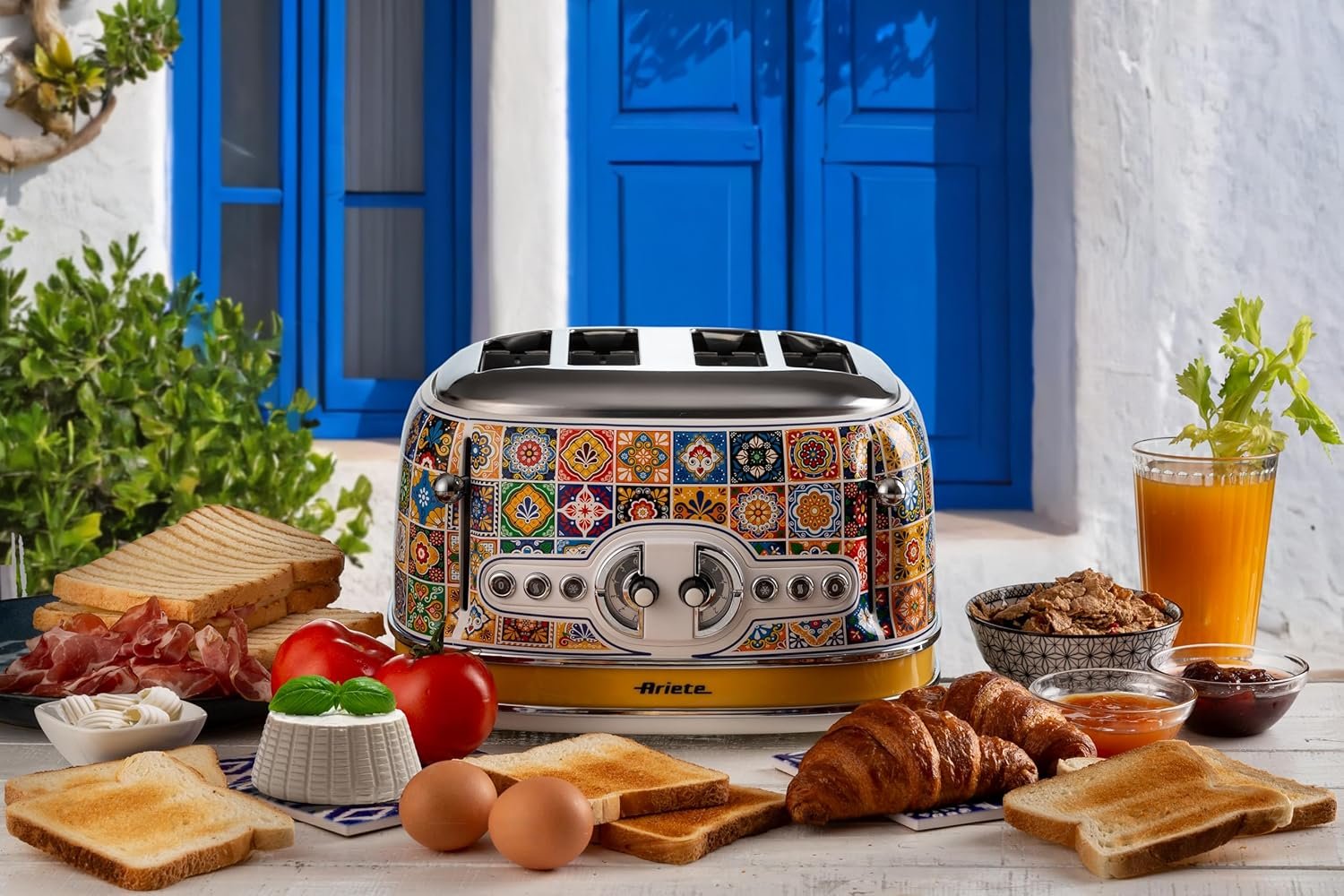 Sheemy's Ariete 156 Positano Toaster, 1630W, 4 Slices, 6 Levels of Gilding, Crumb Tray, Defrost Function, Automatic Ejection, Without Tongs - Image 5