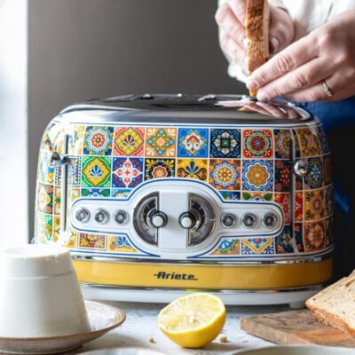 Sheemy’s Ariete 156 Positano Toaster, 1630W, 4 Slices, 6 Levels of Gilding, Crumb Tray, Defrost Function, Automatic Ejection, Without Tongs