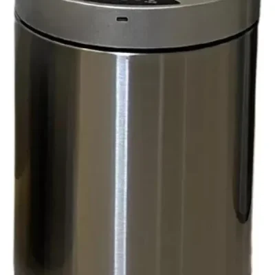 Trash Can With Sensor 12 Liters Polished Stainless Steel Large With Basket