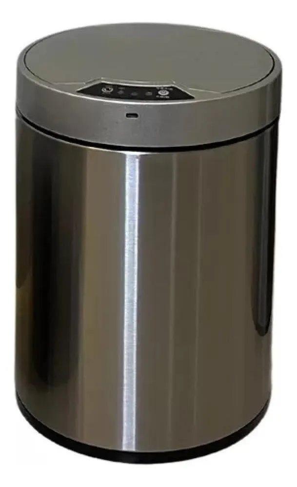 Trash Can With Sensor 12 Liters Polished Stainless Steel Large With Basket