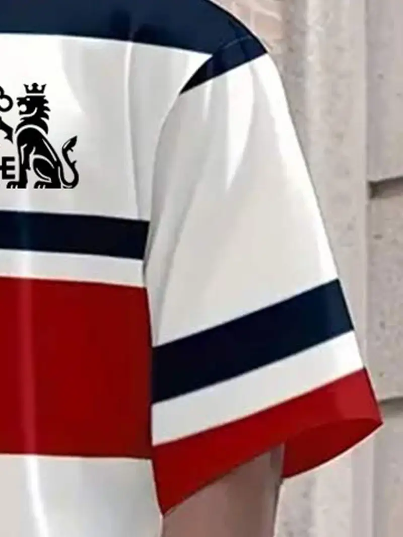 Summer outdoor street fashion Men's 3D striped print T-shirt daily casual Men's sports shorts T-shirt drawstring shorts Men's suit - Image 2