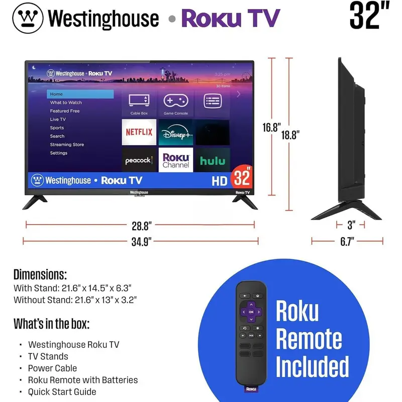 Westinghouse 32 Inch HD Smart Roku TV - Image 2