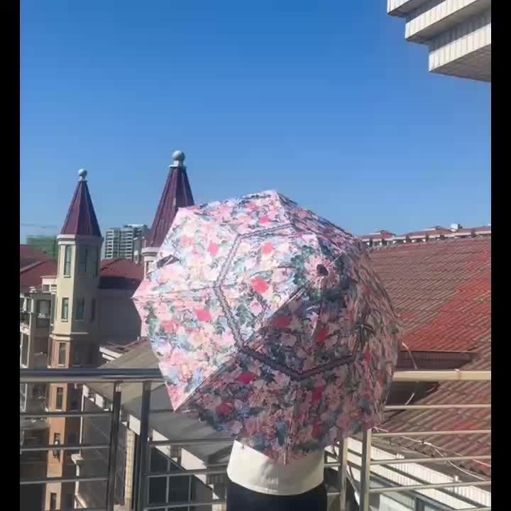 Unique Vacation Umbrella, High-Quality Printed Women's Dual-Purpose Straight Shaft Sun Umbrella, Stylish Photo Umbrella - Image 12