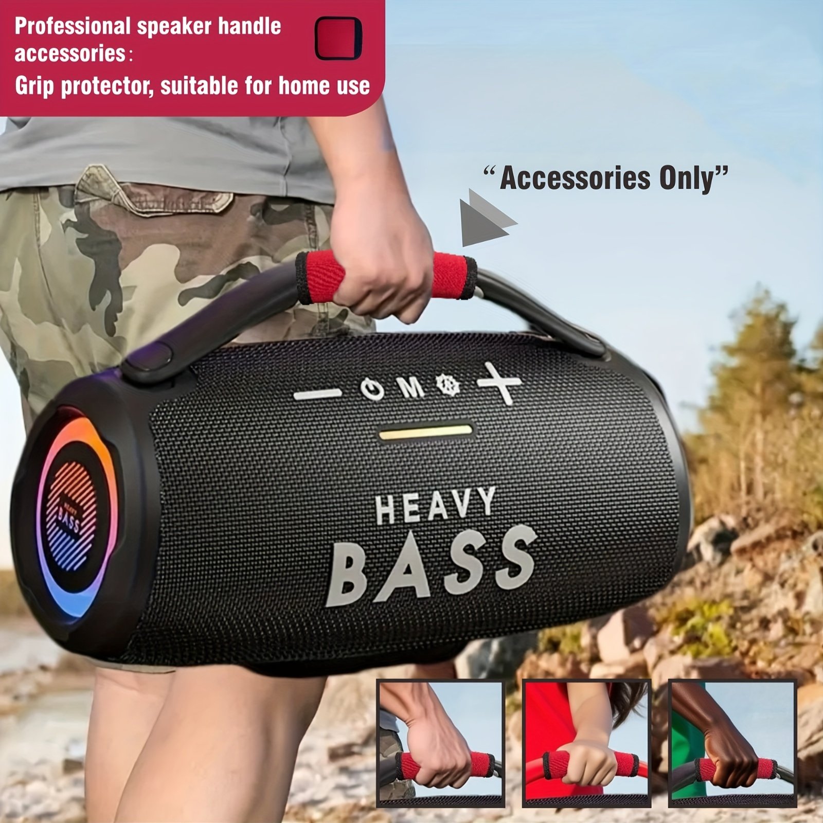 1pc Heavy Bass Speaker Handle Wrist Strap - Red Fabric, Durable and Comfortable, Suitable for Car Stereo Speakers, Perfect as an Easter and Christmas Gift for Car Stereo Accessories | Durable Design, Designed for Heavy Bass Speakers