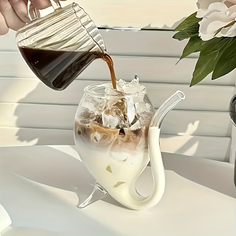1pc Wine Glass, Creative Glass Cup, Wine Decanter Glass Mug with Built-in Straw for Juice, Ice Cream, Champagne, Party Supplies, Drinkware for Restaurants, Cafes, Bars, Cafe Accessories, Party Drinkware, Stylish Cup, Elegant Glassware, Durable Glassware, Highquality Glass, Multipurpose Glassware, Party Hosts, Home Entertainers - Image 7