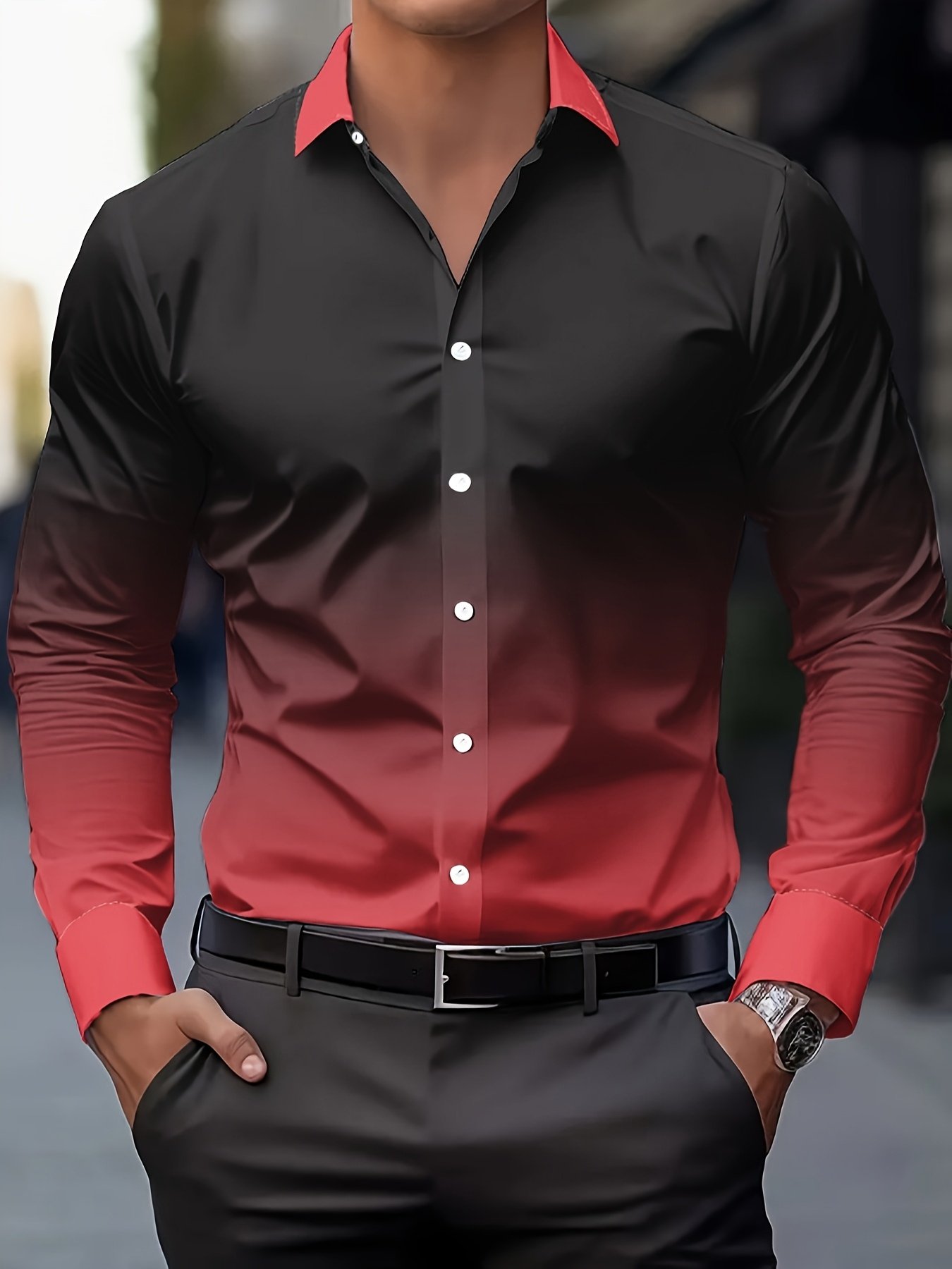 Men'S Stylish Print Shirt, Casual Breathable Long-Sleeve Button-Up with a Collar for Spring And Autumn. - Image 2