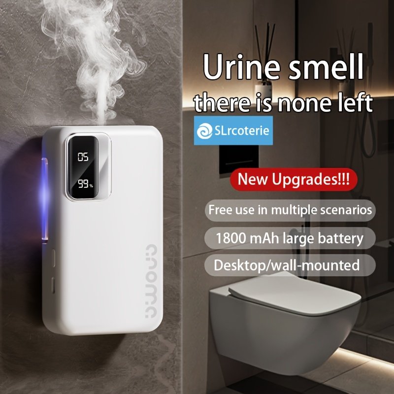 Deodorizing & 2-in-1 | Smart Aroma Diffuser with 7-Level Timer Spray + USB Fast Charging, 1800mAh Long-Lasting Battery, Ideal for Bedroom Moisture, Bathroom Odors, and Office Stale Air. No Essential Oils Needed, Freely Mix Fragrances, Minimalist