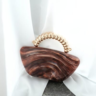 Women’S Vintage Evening Handbag – Elegant Party Purse with Magnetic Closure, Coffee Brown Formal event bag, Detachable Strap, Durable PVC Construction for Weddings, Galas, Everyday – Elegant Ladies Clutch, Wedding Accessory, Retro Fashion, Highquality Finish, Fashionable Clutch, Bridal Accessory