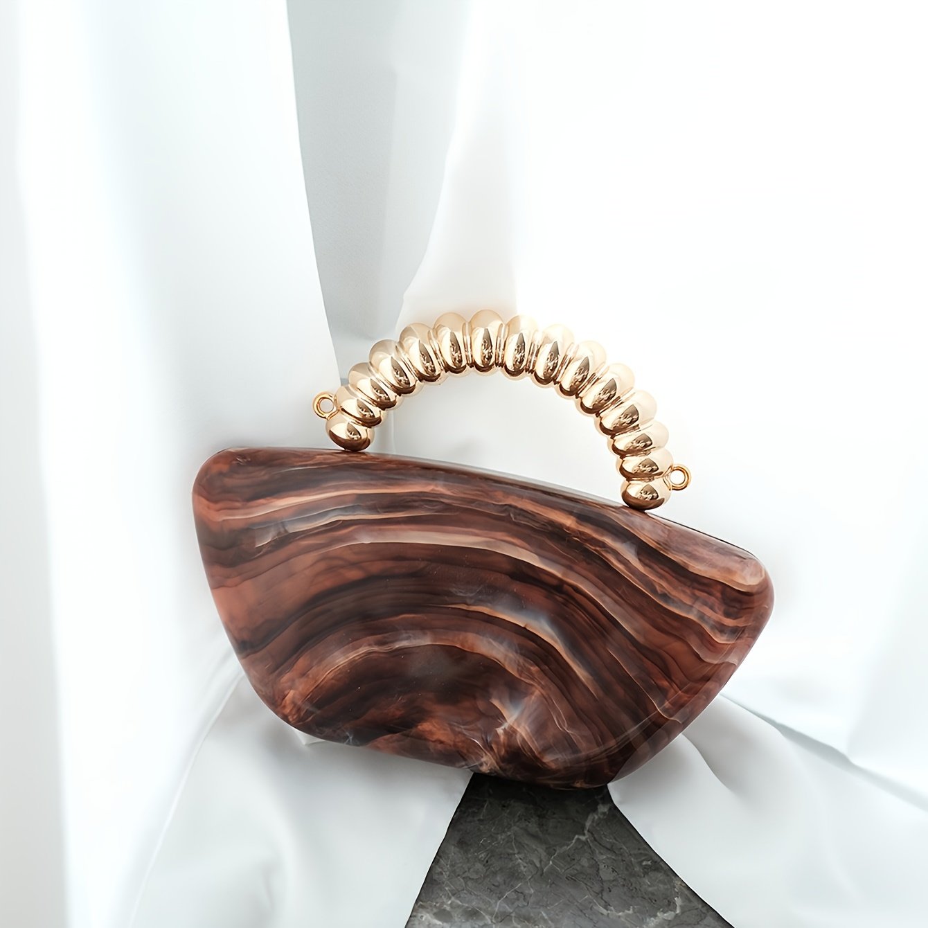 Women'S Vintage Evening Handbag - Elegant Party Purse with Magnetic Closure, Coffee Brown Formal event bag, Detachable Strap, Durable PVC Construction for Weddings, Galas, Everyday - Elegant Ladies Clutch, Wedding Accessory, Retro Fashion, Highquality Finish, Fashionable Clutch, Bridal Accessory