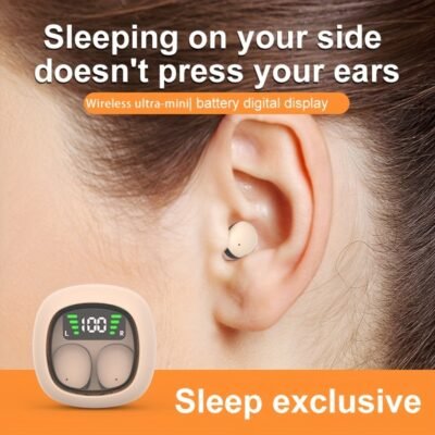 Ultra-small Wireless Earbuds In-Ear Touch Control Mini Wireless Headset with HiFi Stereo Audio, LED Charging Case, Fitness Running Headphones Built-in Mic for Sport/Work/Travel /Sleep