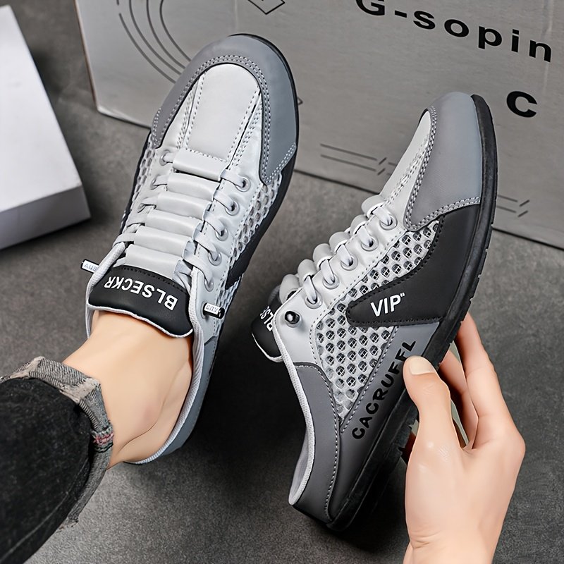 1 Pair of Men's Stylish Slip-On Casual Shoes - Comfortable and Convenient Athletic Sandals with Breathable Fabric Lining, Smooth Upper, Durable Sole in Khaki/Grey/White-Green - Suitable for Indoor, Vacation, Casual Attire - Image 10